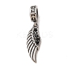 316 Surgical Stainless Steel & Rhinestone European Dangle Charms SA-CBA7555-16AS-02-1