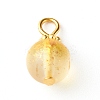 Frosted Spray Painted Foil Glass Beads PALLOY-JF00808-2
