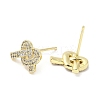 Rack Plating Brass Micro Pave Clear Cubic Zirconia Stud Earrings for Women EJEW-M260-16G-2