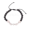 Natural Mixed Gemstone & Lava Rock Beads Braided Bead Bracelets for Women BJEW-JB12924-3