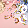 8Pcs 2 Colors Glass Seed Beads & Resin Pendants PALLOY-CA00039-4