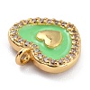 Golden Plated Brass Micro Pave Clear Cubic Zirconia Charms ZIRC-L097-035F-G-2