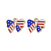 American Flag Style Alloy Enamel Pendants X-ENAM-K067-26-1