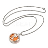 316 Surgical Stainless Steel Aromatherapy Diffuser Perfume Hollow Flat Round Pendant Box Chain Necklaces LS-NJEW-R016-01P-07-4