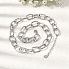 Brass Cable Chain Necklaces for Women NJEW-B157-09P-1