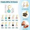 20Pcs 10 Colors Paw Print Alloy Enamel Pendant Locking Stitch Markers HJEW-TAC0097-4