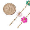 Colorful Glass Beaded Flower Link Chains AJEW-JB01209-01-2
