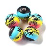 Summer Theme Printed Wood European Beads WOOD-M010-06A-1