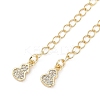 Brass Micro Pave Cubic Zirconia Ends with Chains KK-U043-05G-2