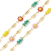 Brass Enamel Flower Link Chains CHC-P009-33G-1