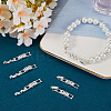 6Pcs Brass Pave Clear Cubic Zirconia Watch Band Clasps KK-BBC0014-03S-5