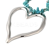 Boho Dyed Synthetic Turquoise Chip & Plastic Pearl Multi Layered Necklaces NJEW-U006-04B-P-3