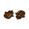 Natural Tiger Eye Hamsa Hand with Eye Figurines DJEW-N003-04D-2