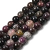 Round Natural Multicolor Tourmaline Beads Strands G-K068-13-6mm-01-2