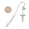 8Pcs Dragonfly Natural Gemstone & Alloy & Acrylic Flower Bookmarks AJEW-JK00400-4
