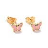 Enamel Butterfly Stud Earrings with 316L Surgical Stainless Steel Pins EJEW-P204-04G-03-1