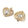 Rack Plating Brass Micro Pave Clear Cubic Zirconia Pendants KK-Z064-07G-2