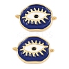 Brass Enamel Blue Evil Eye Links Connector Charms KK-Z146-12G-1