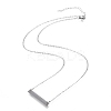 Non-Tarnish 304 Stainless Steel Rectangle Pendant Necklaces STAS-I166-35P-3