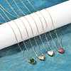 304 Stainless Steel Pave Cubic Zirconia/Glass Heart Pendant Necklaces NJEW-H088-06G-1