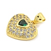Heart Rack Plating Brass Micro Pave Cubic Zirconia Charms KK-Z053-17G-03-2