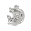 Brass Crystal Rhinestone Letter Links Connector Charms KK-S395-06P-D-1