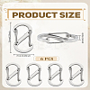 6Pcs 304 Stainless Steel Push Gate Snap Key Clasps STAS-LP0005-52-2