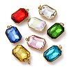 316 Stainless Steel Faceted Glass Pendants STAS-K258-48G-1