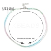 Bling Glass Round Beaded Necklace for Women NJEW-PH01490-03-4
