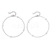 304 Stainless Steel Cross Link Anklets AJEW-AN00722-01-2