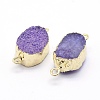 Natural & Electroplated Druzy Agate Links connectors G-A173B-02G-2