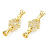 Brass Micro Pave Clear Cubic Zirconia Fold Over Clasps KK-N231-361LG-2