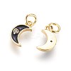 Brass Micro Pave Cubic Zirconia Charms ZIRC-G150-08G-02-2