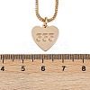 Brass Heart with Lucky Number 333 Pendant Necklaces & Alloy Pendants Sets SJEW-P005-01G-6