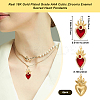 6Pcs Brass Micro Pave Clear Grade AAA Cubic Zirconia Pendants KK-BBC0015-32A-2