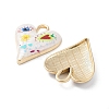 Rack Plating Alloy Enamel Pendants FIND-C050-09G-05-2