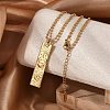 304 Stainless Steel Clear Cubic Zirconia Rectangle Constellation Pendant Necklaces for Women Men NJEW-S435-01G-D-1