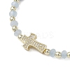 Dyed Natural Malaysia Jade Rondelle Beaded Braided Bead Bracelets BJEW-JB13395-02-3