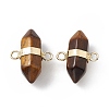 Natural  Mixed Gemstone Double Terminal Pointed Connector Charms G-P491-11G-4
