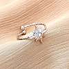 304 Stainless Steel Rhinestone Cuff Rings RJEW-D306-23P-4