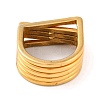 Ion Plating(IP) 304 Stainless Steel Multi-layer Arch Finger Rings for Women RJEW-S414-51B-G-3