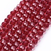 Faceted(32 Facets) Glass Round Beads Strands X-EGLA-J042-6mm-20-1