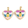 Brass with Enamel Locket Pendants KK-CBA415D-10G-02-1