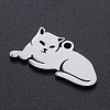 Non-Tarnish 304 Stainless Steel Kitten Pendants STAS-N090-JN857-1-2