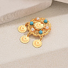 Flat Round Alloy Brooches for Backpack Clothes DX3825-5-1