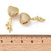 Rack Plating Brass Micro Pave Clear Cubic Zirconia European Dnagle Charms KK-C053-05G-3