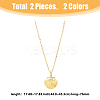 2Pcs 2 Colors Stainless Steel Shell Shape Locket Pendant Necklaces Set NJEW-FI0001-28-2