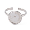 Non-Tarnish 304 Stainless Steel Cuff Rings Components STAS-F274-04B-1