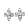 Brass Micro Pave Cubic Zirconia Connector Charms KK-U056-38P-1