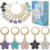 Flower Alloy Enamel Pendant Decorations HJEW-SC00039-1